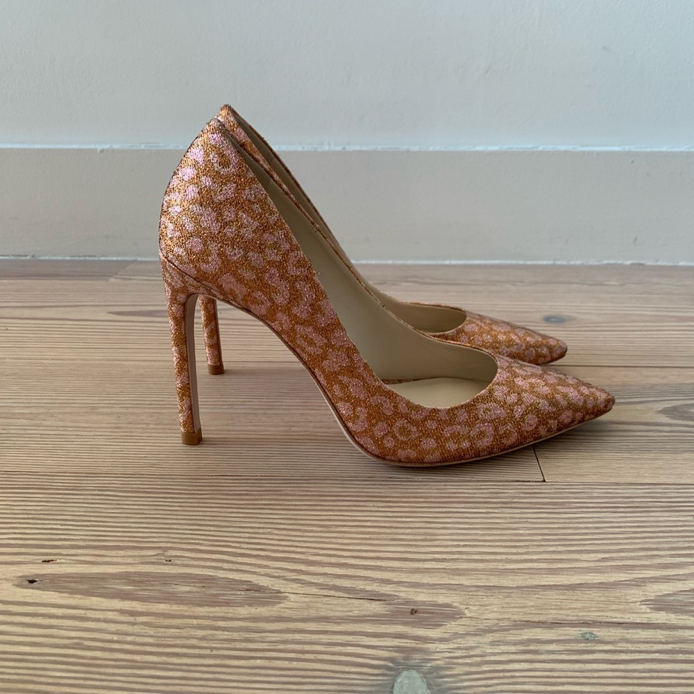 Sophia Webster leopard print glittered lurex pumps